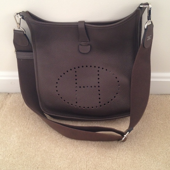 Hermes Handbags - 100% HERMES Evelyne III 29 PM in Ebene chocolate brown
